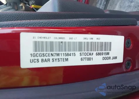 2021 Chevrolet Colorado 2Wd Short Box Lt из США, поврежденный, VIN 1GCGSCEN7M1158415